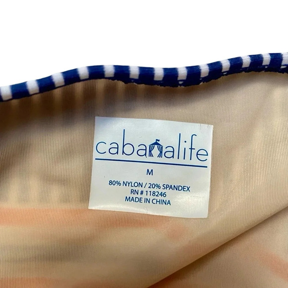 Cabana Life Orange Drive One-Piece Swimsuit Blue Orange Striped – NWT Size M - Picture 14 of 15
